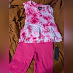 Mono B Pink Tie-Dye Top and Shorts Set